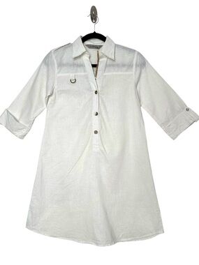 Minimalist 100% Linen Shirt Dress Classic Coastal Breathable Comfort Timeless